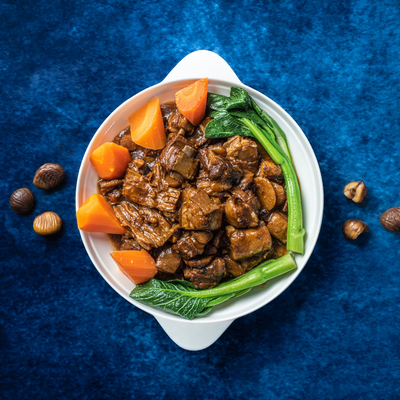 Lamb Brisket with Chestnut and Bean Curd (栗子枝竹炆羊腩)
